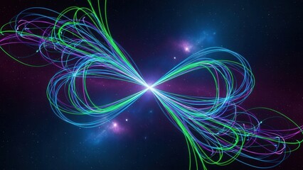 Colorful Abstract Energy Waves in a Cosmic Space Background