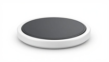 Wireless charging station for battery devices home office setup technology accessory modern environment top view innovative concept