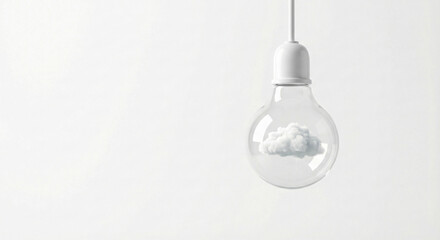 Creative light bulb with cloud inside for innovative ideas