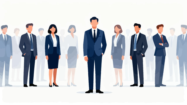 Business people in suits standing