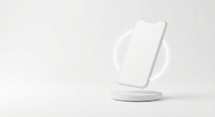 Wireless smartphone charging pad with glowing circle