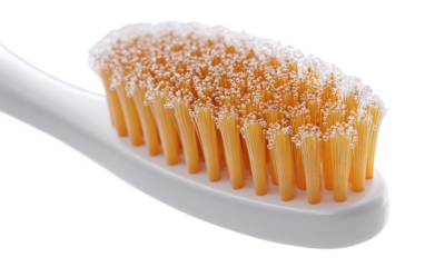 Modern toothbrush with detailed bristle texture suitable for personal care, dental clinics, and commercial visuals isolated on transparent background PNG