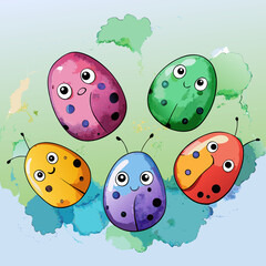 ladybug on a green background