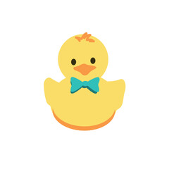 Cute Rubber Duck Toy Vector Illustration for Baby