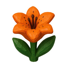 Naklejka premium PNG Vibrant carved wooden flower