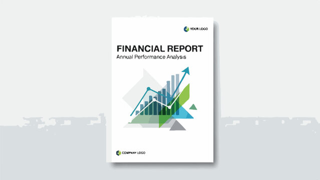 A financial report cover with graphs