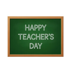 Obraz premium Happy teacher's day chalkboard isolated on transparent background