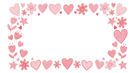 pink frame with hearts