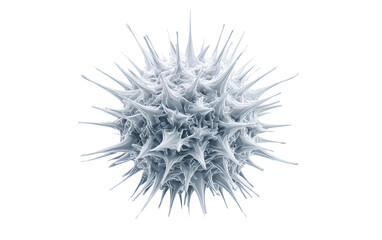 Detailed virus with spherical structure and spike proteins representing microscopic biology and scientific research isolated on transparent background PNG