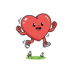 Heart Hugging Vector Illustration, Love and Care Concept