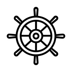 Obraz premium PNG Nautical ship wheel icon