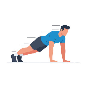 High Intensity Interval Training Vector, Burpees Exercise EPS Graphic