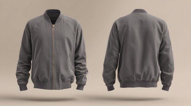 Chic, minimalistic bomber jacket mockup ideal for innovative fashion branding projects.