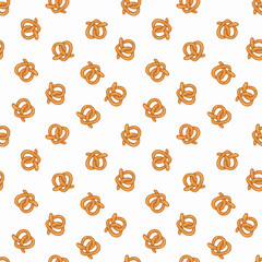 Seamless Pattern of Pretzels. Hand-drawn illustrations