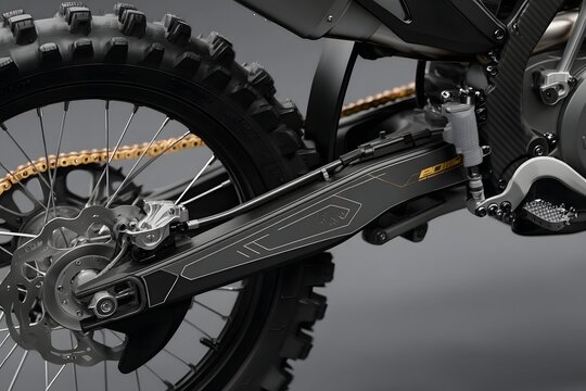 Fun dirt bike sticker mockup on black swingarm for testing cool custom decals.