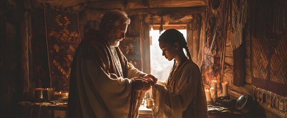 Ordination shows a robed elder slipping a silver ring on an apprentice‚Äôs finger inside a cozy chapel.