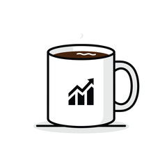 Obraz premium Office Coffee Mug Vector Illustration on White, Work Break Concept