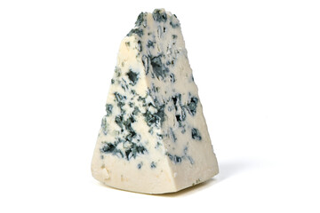 Wedge of Blue Cheese, isolated on white background