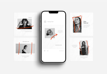 Clean Mockup For Social Posts With Smartphone Device