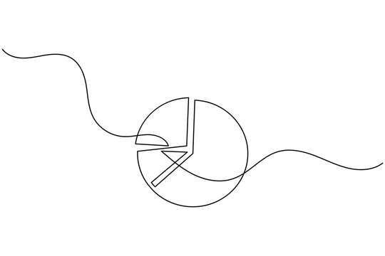 Minimalist single line pie chart graph for business data and analytics