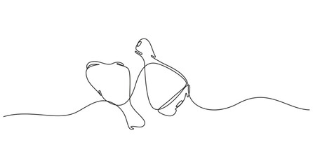Obraz premium Continuous Line Drawing of a Fried Chicken Drumstick,single Line art Drawing Chicken Leg,