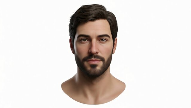 Man with beard and beardcut left side and.