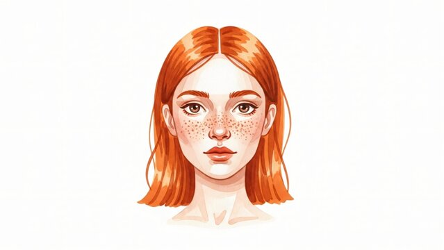 An illustration of woman with red hair and frng fr frs on.
