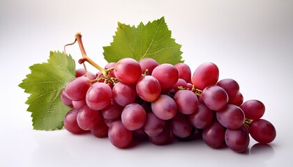 fresh red grapes bunch with leaf fruit vine sweet juicy healthy food agriculture