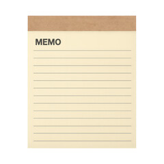 PNG Blank memo pad with lines.