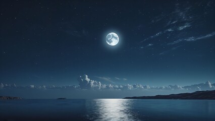 Moon Above Quiet Lake