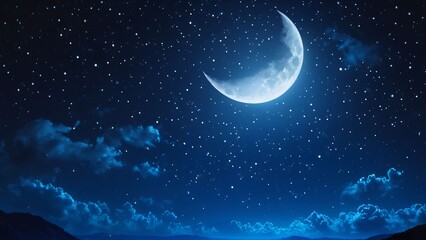 Crescent Moon with Stars