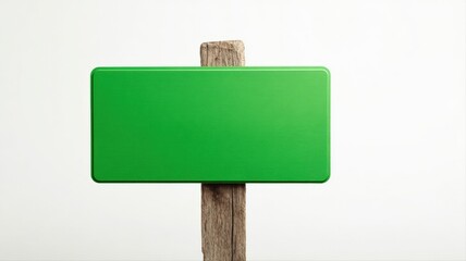Green Signboard on Wooden Post: Customizable Mockup for Directional, Promotional, or Informational Messages