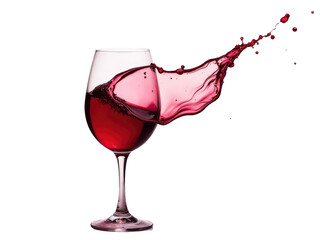 A glass filled with wine and a splash of red liquid, perfect for a romantic evening or a dramatic scene
