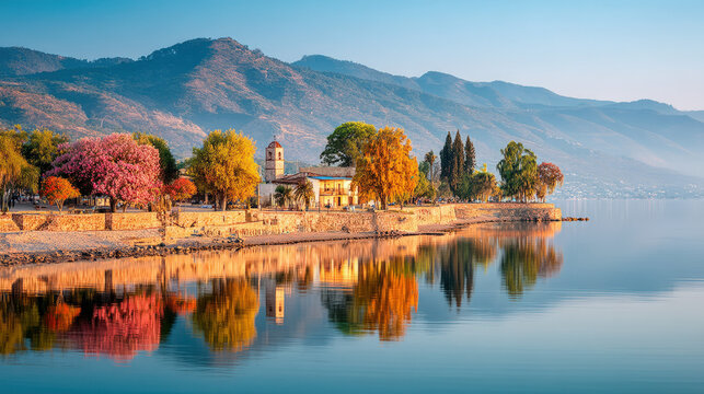 Ajijic picturesque village on Lake Chapala in Mexico