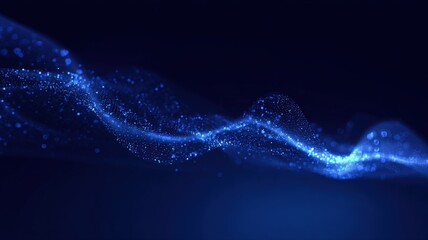 Abstract Blue Wave Particle Background: Modern Technology, Data Stream Visualization, and Digital Innovation Concept