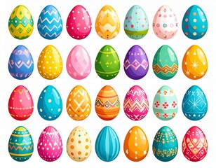 Painted Easter eggs collection cheerful springtime festive styling colorful holiday decoration photo