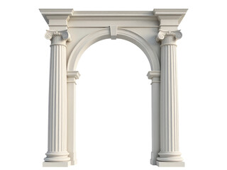 Fototapeta premium A white arch with a clock on top, suitable for use in time-themed or architectural designs