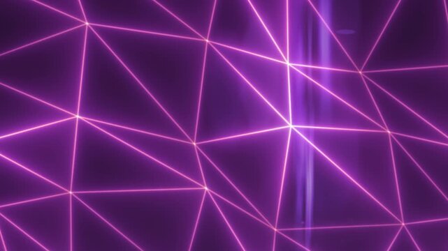 Futuristic purple polygonal network grid with glowing connections