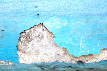 Blue Background with Textured Peel and Crack in Grunge Style