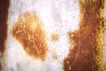 Rusty Metal Texture with Orange and Brown Stains on Surface