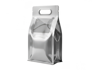 Shiny foil pouch with clear window and handle