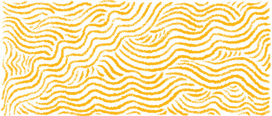 Ramen or noodle pattern. Curvy yellow crayon line