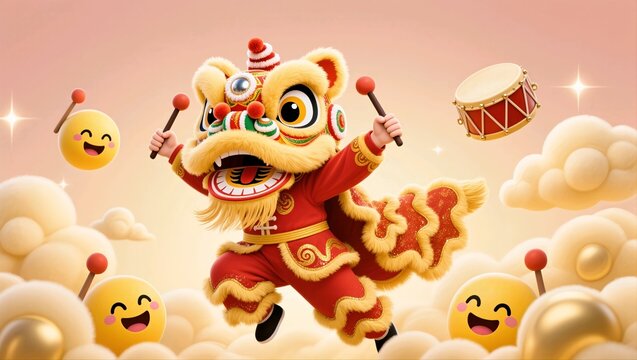 dancing lion, lantern festival 