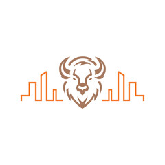 Bison Construction Icon Vector Illustration for Building and Industrial Projects