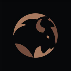 Bison Icon Design, Modern Wildlife Buffalo Symbol for Digital and Print Use