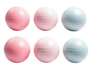 Obraz premium A set of four colorful exercise balls for strength training and physical fitness