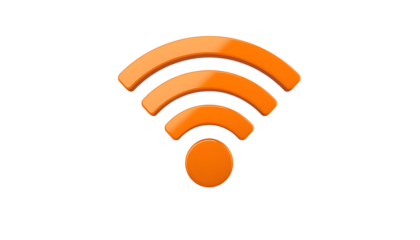 3D WiFi Internet Icon, Wireless Network Symbol, Modern Connectivity PNG, Technology Sign, Digital Communication Illustratio