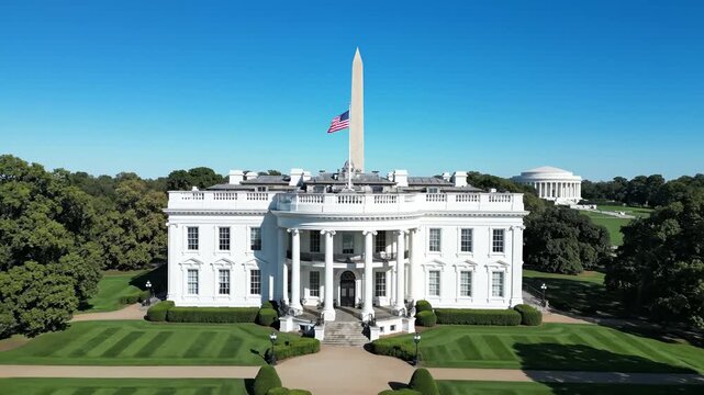 White House with Washington Monument