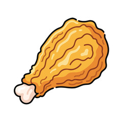 Crispy Fried Chicken Drumstick Illustration