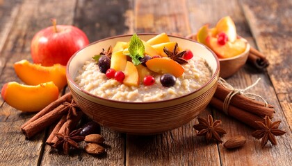 oatmeal with fruit and spices
